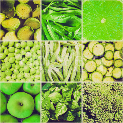 Retro look Vegetables collage