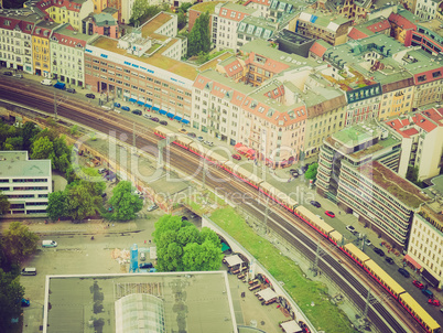 Retro look Berlin aerial view