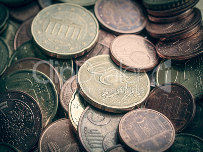 Retro look Euro coins background