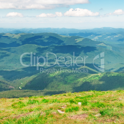 Mountain view from the top of Goverli, Carpathians