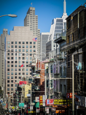 Straße in Chinatown San Francisco, USA