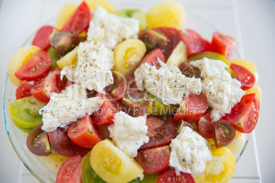 Bunter Tomatensalat mit Mozzarella