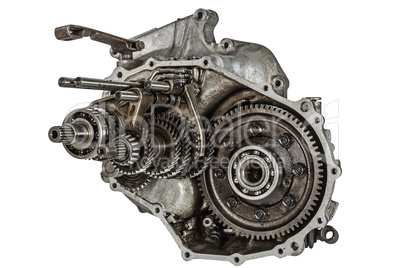 Transmission gears, isolated on a white background, with clippin