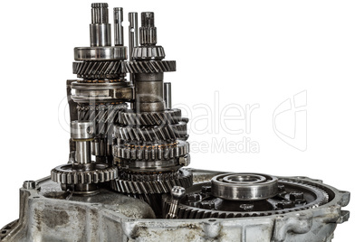 Transmission gears, isolated on a white background, with clippin