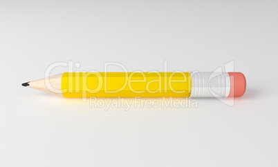 3D render of detailed pencil isolated on white background.
