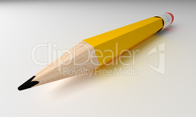 Pencil isolated on grey background.