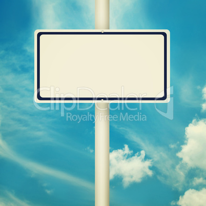 Blank road sign