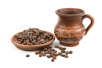 pottery and coffee beans