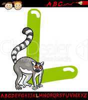 letter l for lemur cartoon illustration