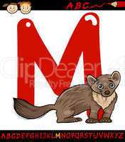 letter m for marten cartoon illustration