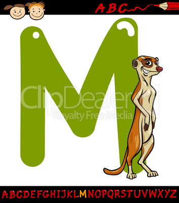 letter m for meerkat cartoon illustration