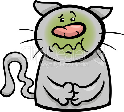 sick cat cartoon illustration