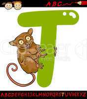 letter t for tarsier cartoon illustration