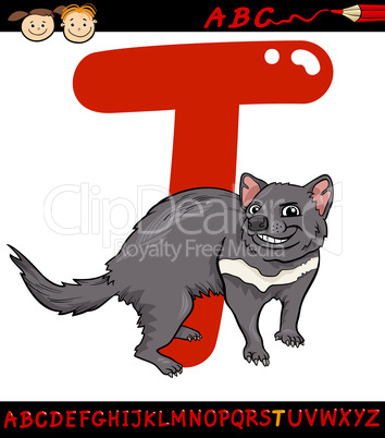 letter t for tasmanian devil cartoon