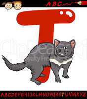 letter t for tasmanian devil cartoon
