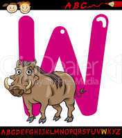 letter w for warthog cartoon illustration