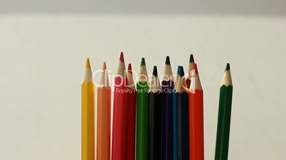 A lot colored pencils