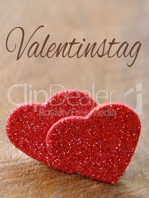 Herzen mit Valentinstag Text