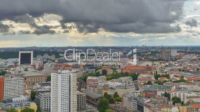 berlin aerial wide clouds time lapse pan 11457