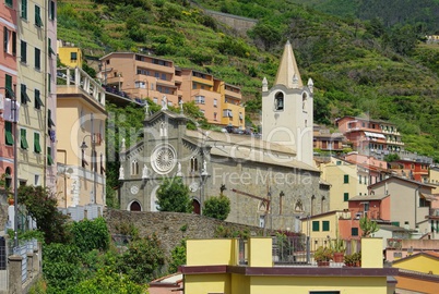 Cinque Terre Riomaggiore Kirche - Cinque Terre Riomaggiore church 01