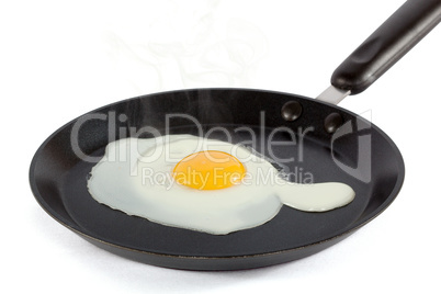 Scrambled eggs, isolated on white  background, with clipping pat