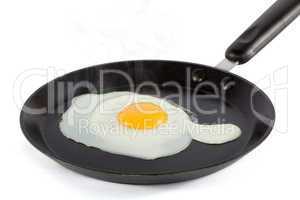 Scrambled eggs, isolated on white  background, with clipping pat