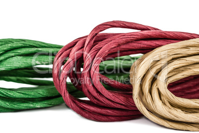 Rope in skeins, isolated on white background