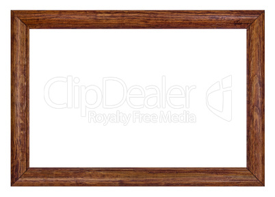 Wooden picture frame, isolated on white background, with clippin