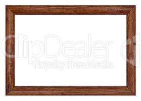 Wooden picture frame, isolated on white background, with clippin