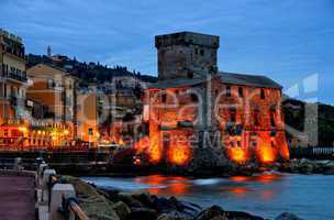 Rapallo Burg Nacht - Rapallo castle night 01