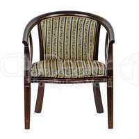 Wooden chair, isolated on white background, with clipping path