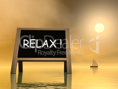 Sunset relaxation - 3D render