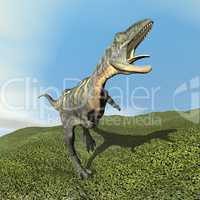 Aucasaurus dinoasaur roaring - 3D render
