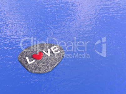 Love on the stone - 3D render