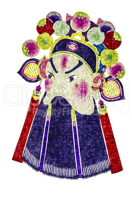 Chinese tradition opera mask, isolated on white background