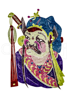 Chinese tradition opera mask, isolated on white background