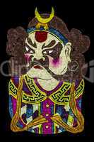 Chinese tradition opera mask, isolated on black background