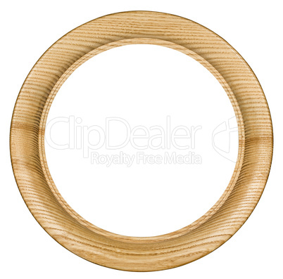 Wooden picture frame, on white background, with clipping path