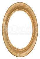 Wooden picture frame, on white background, with clipping path