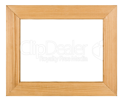Wooden picture frame, on white background, with clipping path