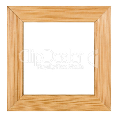 Wooden picture frame, on white background, with clipping path