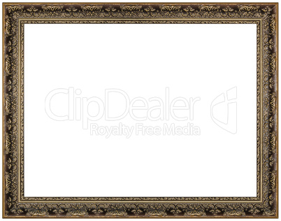 Vintage picture frame, white background, with clipping path