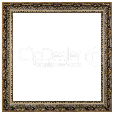 Vintage picture frame, white background, with clipping path