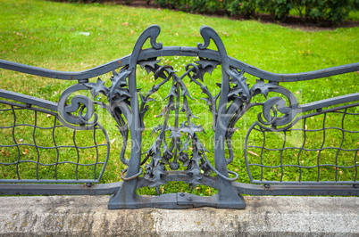 Detail of iron decoratif fence from French Embassy front garden