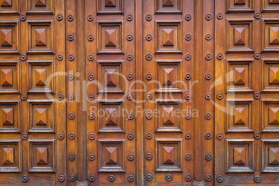 Detail of a wood house door