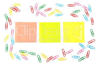 stickers and a set of paper clips