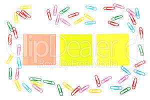 stickers and a set of paper clips