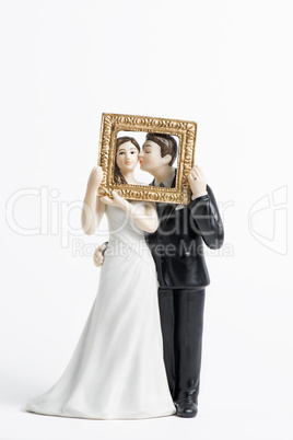 Couple wedding cake topper isolated