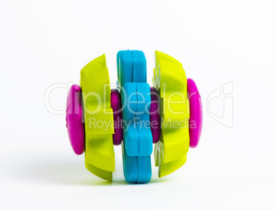 Vivid coloured rubber toy isolated