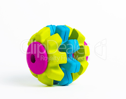 Vivid coloured rubber toy isolated